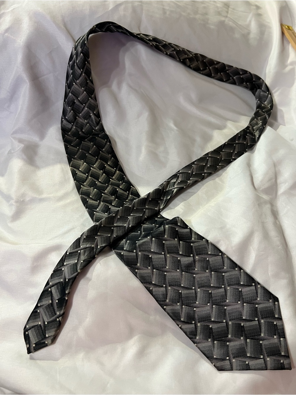 George Black Woven Geometric Men's Tie